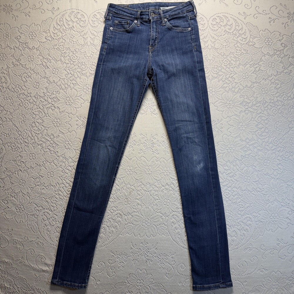 H&M Jeans Womens 26/32 Blue Mid Rise Skinny Stretch Medium Wash Denim Pants